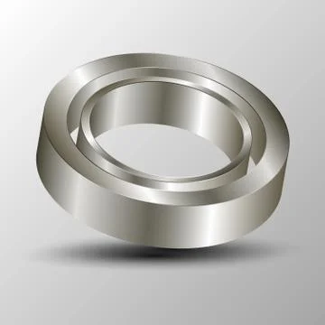 Vector illustration of 3d metal rings Stock Illustration