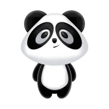 Vector illustration of 3D panda or bear Stock Illustration