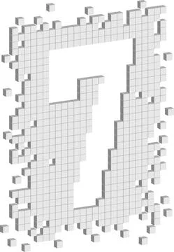 Vector Illustration 3d random cubes shaped seven number Stock Illustration