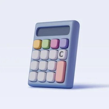 Vector Illustration of 3D Realistic calculator icon isolated. Stock Illustration