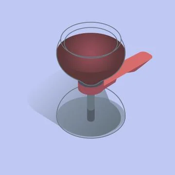 Vector illustration with 3D vacuum coffee maker in isometric flat style Stock Illustration