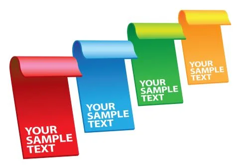 Vector illustration of 4 colors labels Stock Illustration