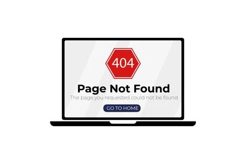 Vector illustration 404 error page not found banner. Illustrazione stock