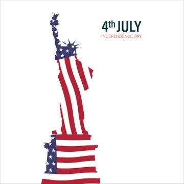 Vector illustration 4th of July greeting card with ribbon in background in Un Stockillustratie