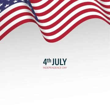 Vector illustration 4th of July greeting card with ribbon in background in Un Иллюстрация