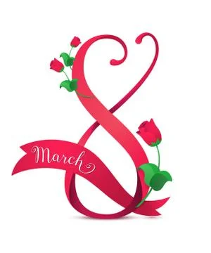 Vector illustration of 8 march womens day greeting Stock Illustration