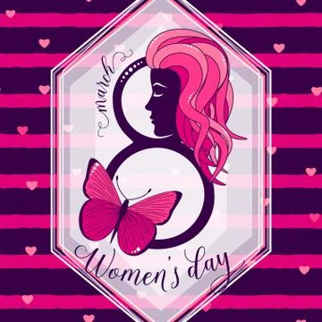 Vector illustration of 8 march womens day greeting Stock Illustration
