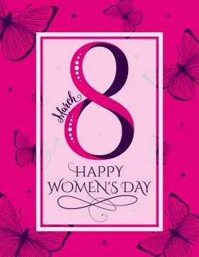 Vector illustration of 8 march womens day greeting Stock Illustration