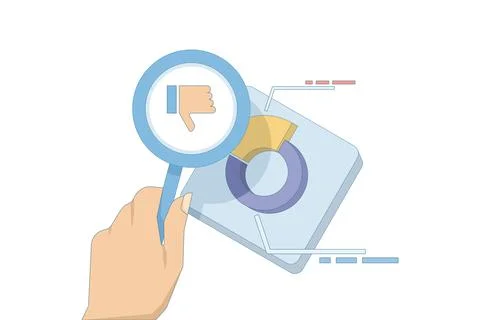 Vector illustration about analyzing negative feedback to see value Stock Illustration
