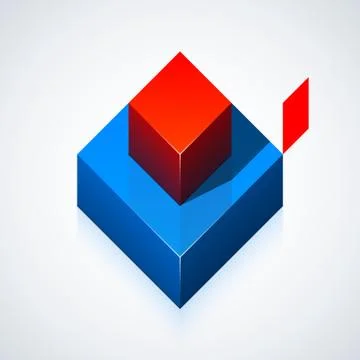 Vector illustration of abstract 3d sculpture on white background. Stock Illustration