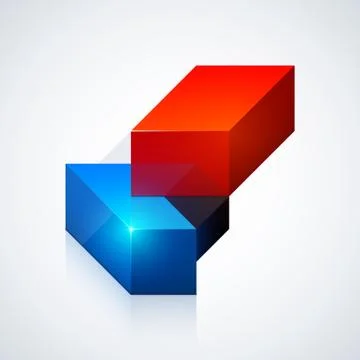Vector illustration of abstract 3d sculpture on white background. Stock Illustration