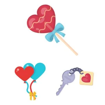 Vector illustration of abstract and shape symbol. Set of abstract and love stock Illustrazione stock