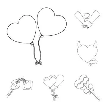 Vector illustration of abstract and shape icon. Collection of abstract and love Stock Illustration