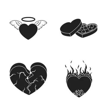 Vector illustration of abstract and shape sign. Set of abstract and love stock Stock Illustration