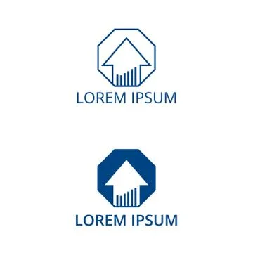 Vector illustration abstract arrow and curve icon with text Stock Illustration