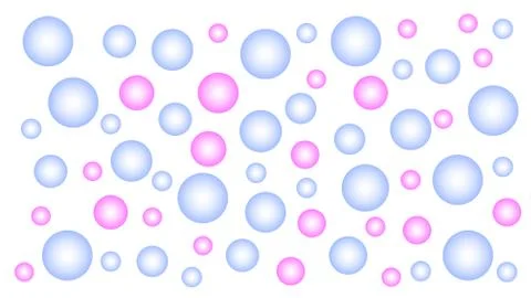 Vector illustration of abstract background of blue, pink and bubbles. Illustrazione stock