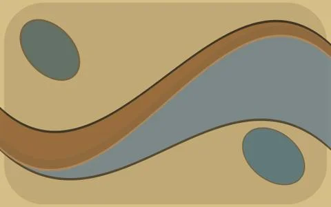 Vector illustration abstract background of dark gray ovals and wavy lines on 스톡 일러스트