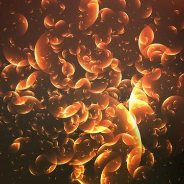 Vector illustration of abstract background with shining bubbles. Abstract gol Illustrazione stock