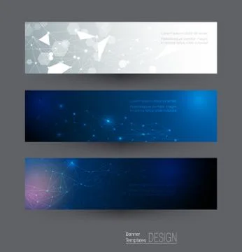 Vector illustration, Abstract banners set of molecule structure Stock Illustration