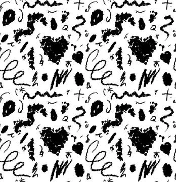 Vector illustration abstract black and white grunge emo punk rock seamless Stock Illustration