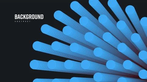 Vector illustration of abstract blend shape, gradient round blue lines, sou.. Stock Illustration