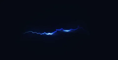 Vector Illustration of Abstract Blue Lightning on Black Background. Blitz Stock Illustration