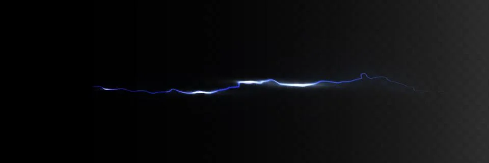 Vector Illustration of Abstract Blue Lightning on Black Background. Blitz Stock Illustration