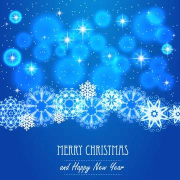 Vector illustration abstract Christmas Background. Snowflakes, night sky Stock Illustration
