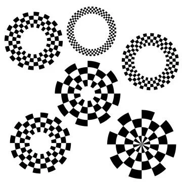Vector Illustration of Abstract Circular Checkered Pattern Illustrazione stock