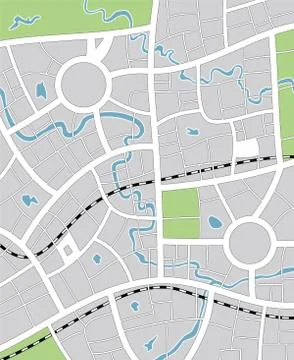 Vector illustration of abstract city map Stock Illustration