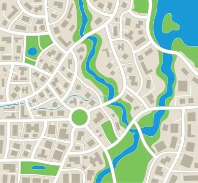 Vector illustration of abstract city map Stock Illustration