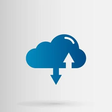 Vector Illustration Of Abstract Cloud Storage Icon With Downloading And Stock Illustration
