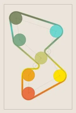 Vector illustration. abstract configuration of colorful, interconnected circles Stock Illustration