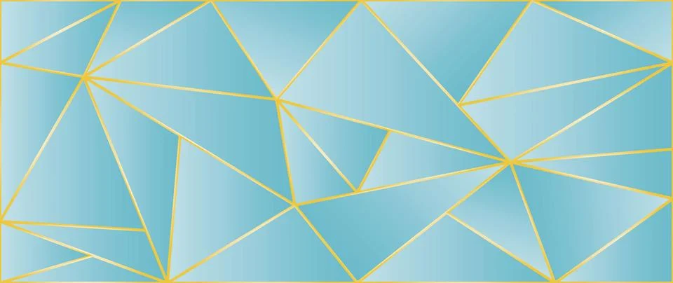 Vector illustration. Abstract design in blue color with golden lines Stock Illustration