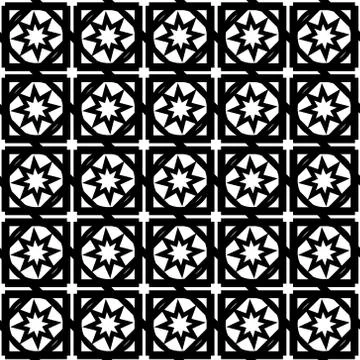 Vector illustration abstract design seamless texture squares, stars, circles Stock Illustration