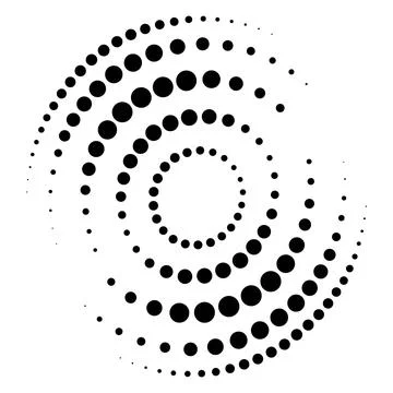 Vector illustration of Abstract Dotted Spiral Halftone Circle Design Illustrazione stock