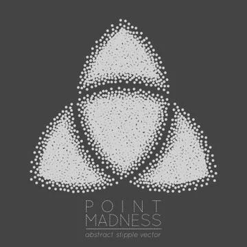 Vector illustration of abstract dotted symbol triquetra. Celtic sacred geomet Ilustración de archivo