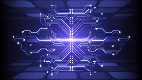 Vector illustration of abstract electrical board, circuit. Abstract science,  Stock Illustration