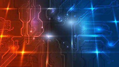 Vector illustration of abstract electrical board, circuit. Abstract science Stock Illustration