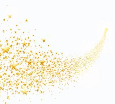Vector illustration of abstract falling golden stars, dust Stock Illustration