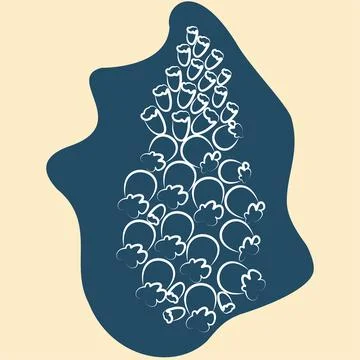 Vector illustration. Abstract floral background, bells, hand-drawn. Stock Illustration