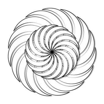 Vector illustration of an abstract flower of white geo-geometric shapes with  Stock Illustration