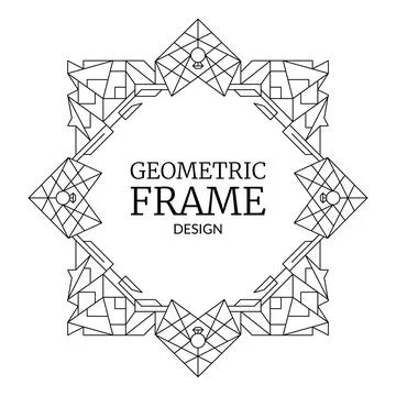Vector illustration abstract geometric frame design. Retro line Art Deco geom Stock Illustration