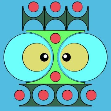 Vector illustration of an abstract geometric pattern of shapes of different c Stock Illustration