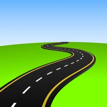 Vector illustration of abstract highway going to horizon. Stock Illustration