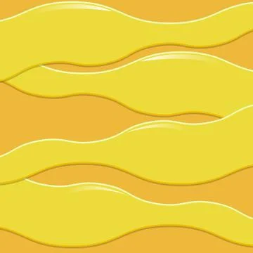 Vector illustration abstract image of yellow wavy volumetric shapes with high Stock Illustration