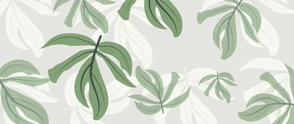 Vector illustration. Abstract leaves. Canvas art for wallpaper, wall arts, .. Stock Illustration