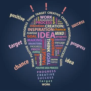 Vector illustration of abstract light bulb, creation idea concept Stock Illustration