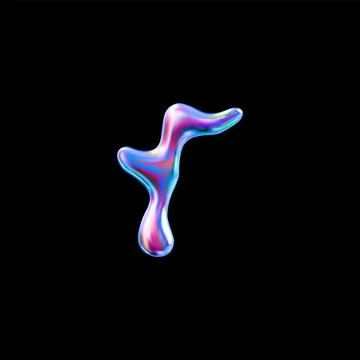 Vector illustration of abstract liquid shape with rainbow gradient texture. Stock Illustration