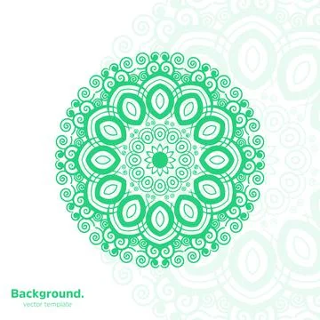 Vector illustration of abstract mandala in oriental style Stock Illustration